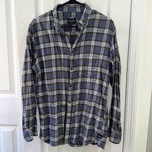 Men’s Flannel - Size Small, Blue / Tan Barney Cools Button Up